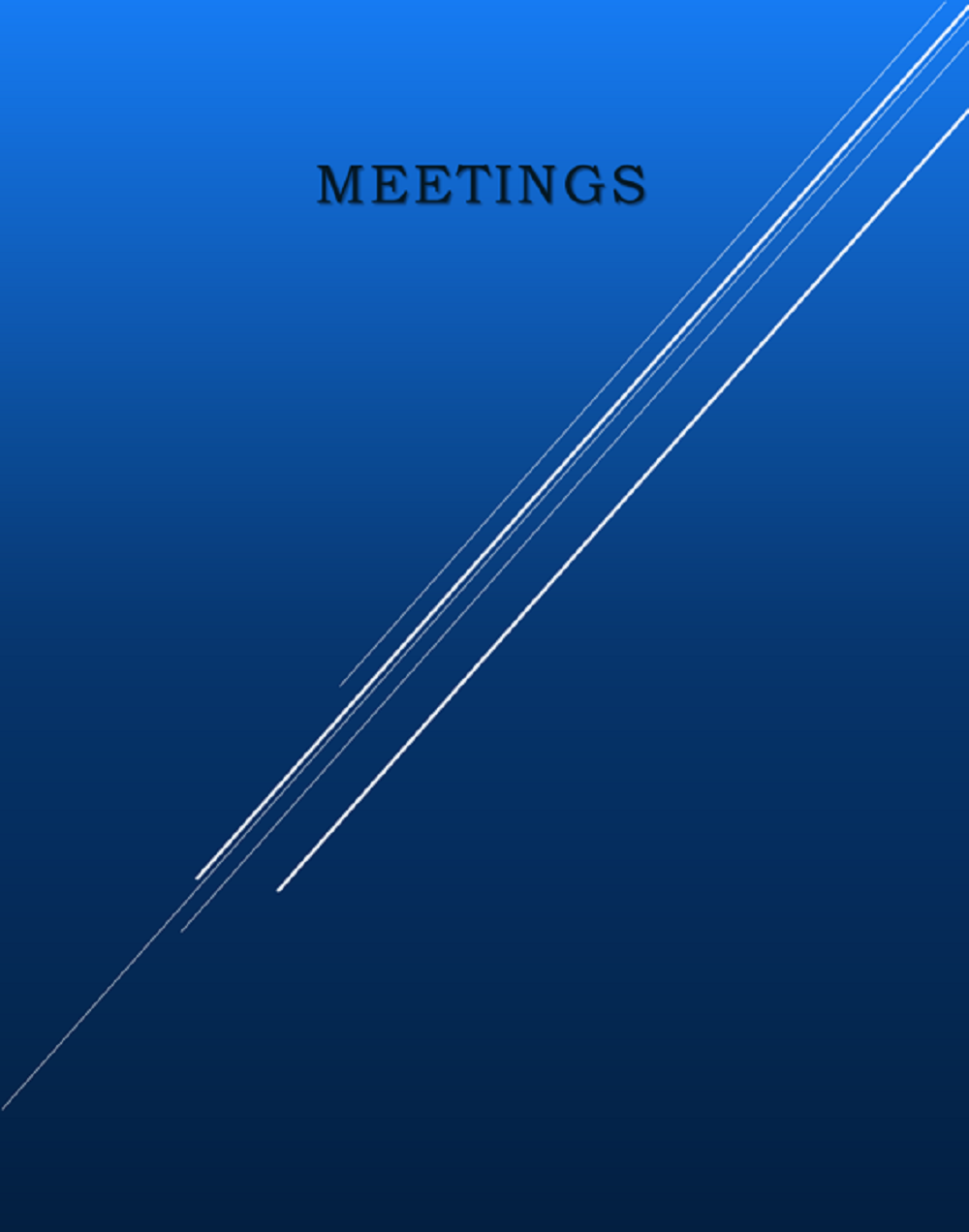 Meeting Notes - Minutes  Notebook